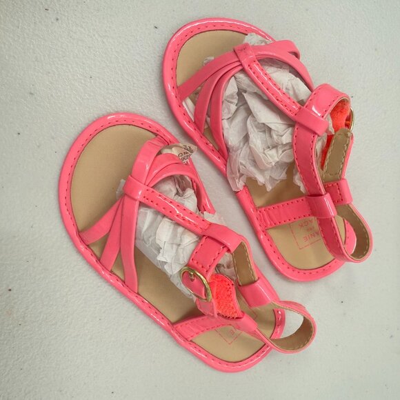 Janie and Jack Pink Baby Sandal Crib shoes Size 4 - Picture 2 of 5